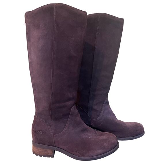 UGG Australia Seldon Women's Tall Brown Suede Boots Size 7 Riding Boots - Picture 1 of 8
